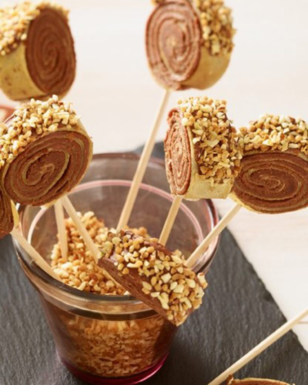 Crêpes sucettes au chocolat caramel beurre salé