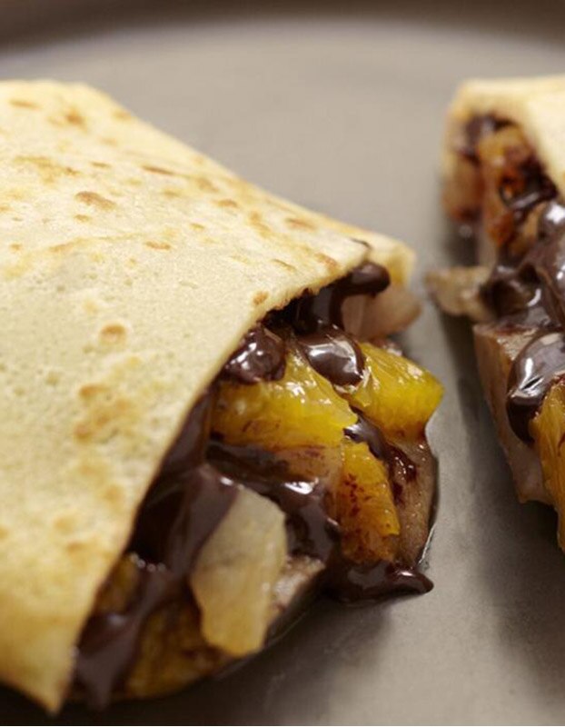 Crêpes au chocolat et fruits