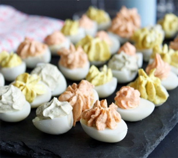 Oeufs de caille 4 couleurs a la ricotta