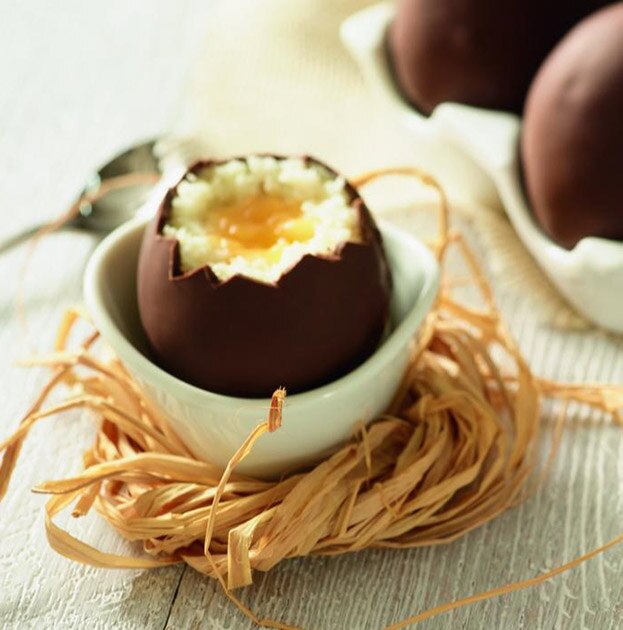 Oeufs croquants chocolat coco abricot