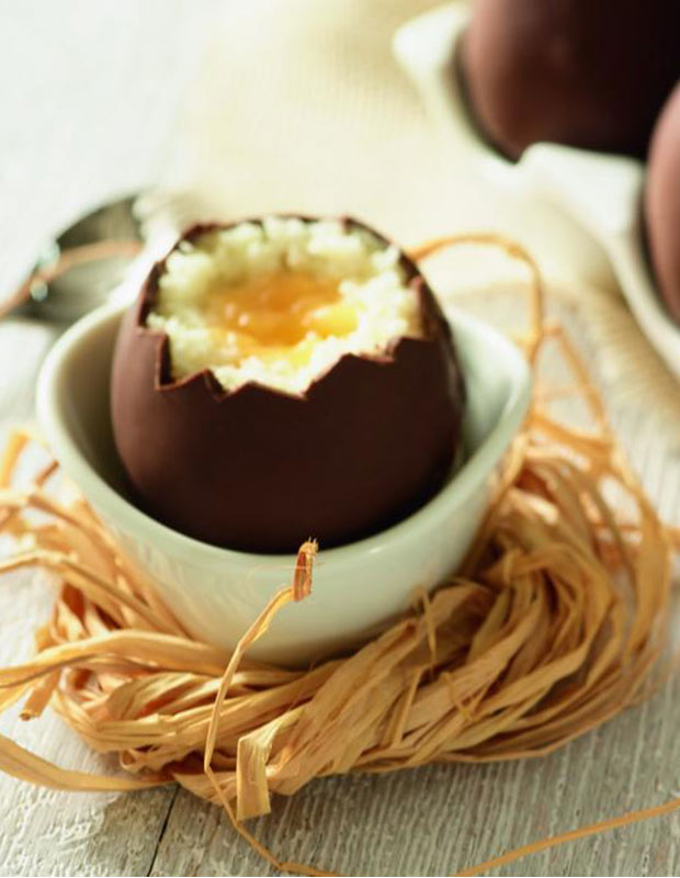 Oeufs croquants chocolat coco abricot