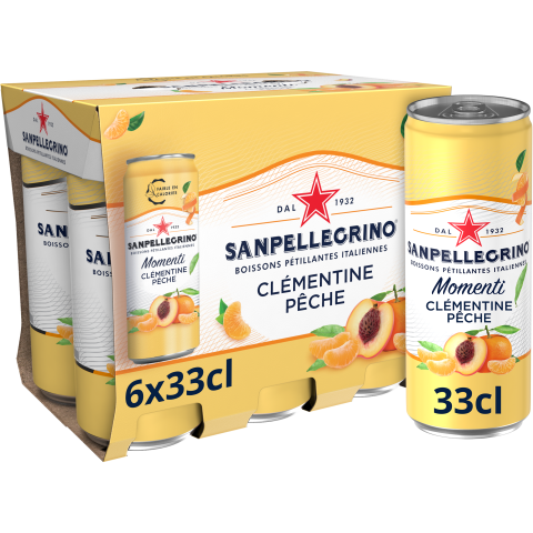 Picture of <em class="placeholder">SANPELLEGRINO Momenti bois gazeuse aromatisée clémentine pêche 6x33cl</em>