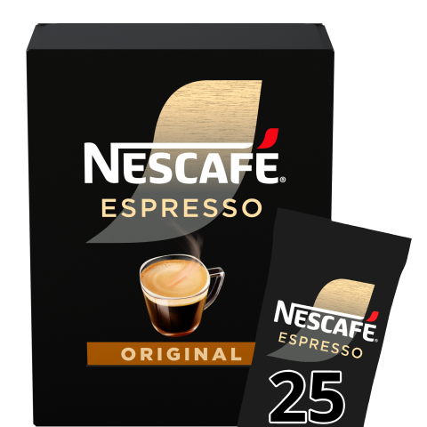 NESCAFÉ Espresso Original, Café Soluble 100% pur Arabica, 25x1,8g NESCAFÉ Espresso Original, Café Soluble 100% pur Arabica, 25x1,8g