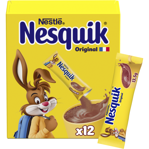 NESQUIK Poudre cacaotée 12 sticks de 13,5g