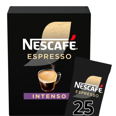NESCAFÉ Espresso Intenso, Café Soluble 100% pur Arabica, 25x1,8g NESCAFÉ Espresso Intenso, Café Soluble 100% pur Arabica, 25x1,8g