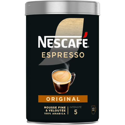 NESCAFÉ Espresso Original, Café Soluble 100% pur Arabica, Boîte de 95g NESCAFÉ Espresso Original, Café Soluble 100% pur Arabica, Boîte de 95g