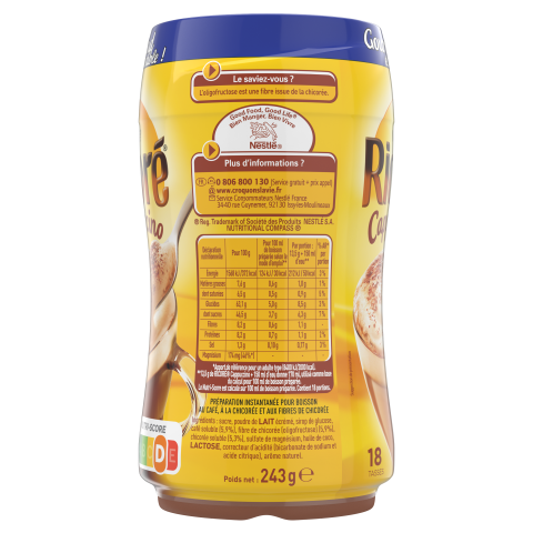 RICORE Cappuccino, Café & Chicorée, Boîte 243g