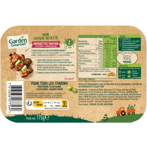 GARDEN GOURMET Les Bouchées Soja et Blé 175g