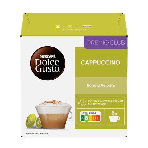 NESCAFE DOLCE GUSTO Cappuccino Extra Crema 16 Capsules (8 Lait et 8 Café)