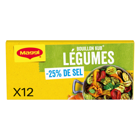 MAGGI Bouillon KUB Légumes Sel Réduit 120g
