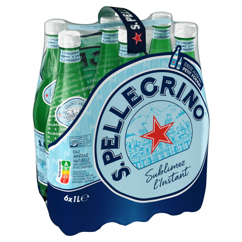S.PELLEGRINO eau minéral naturelle gazeuse 6 x 1L PET