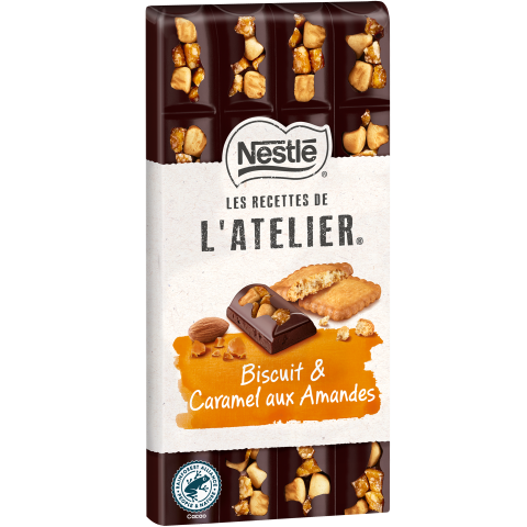 NESTLE L'ATELIER - Noir Biscuit caramel amandes - 170g