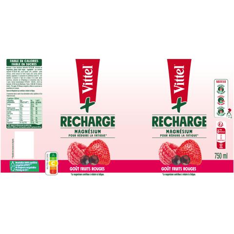 VITTEL+ RECHARGE eau aromatisée Fruits Rouges 75cl