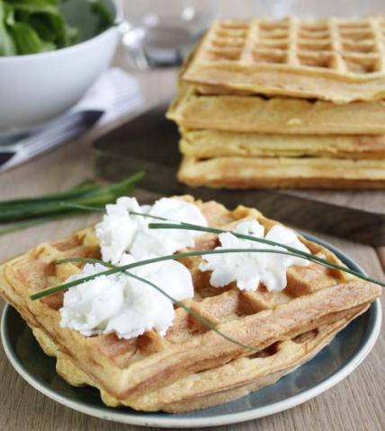 Gaufres aux carottes et chèvre frais