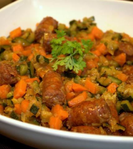 Merguez aux petits légumes