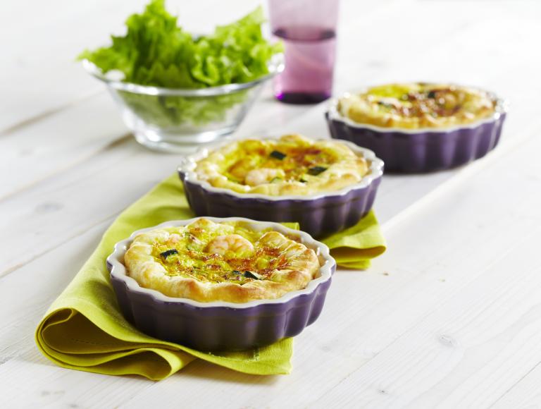 Tartelettes crevettes curry et courgettes Tartelettes crevettes curry et courgettes