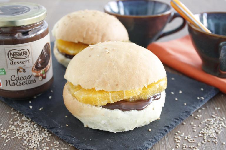 Burger sucré orange pâte à tartiner Burger sucré orange pâte à tartiner