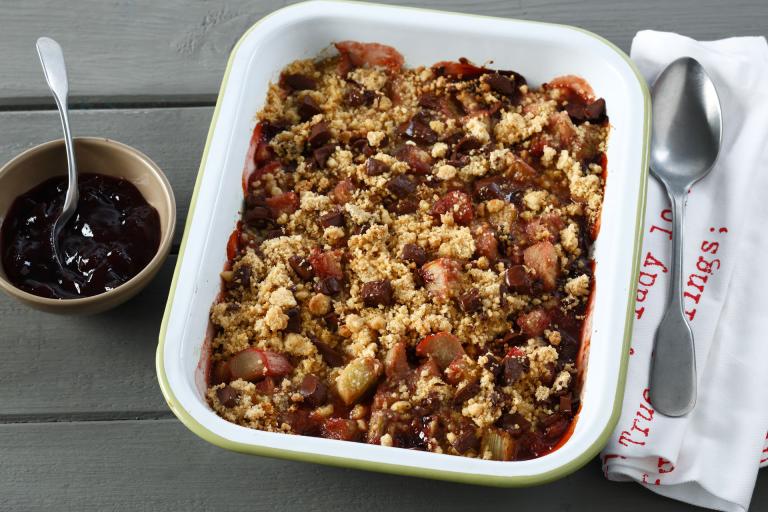 Crumble a la rhubarbe Crumble a la rhubarbe