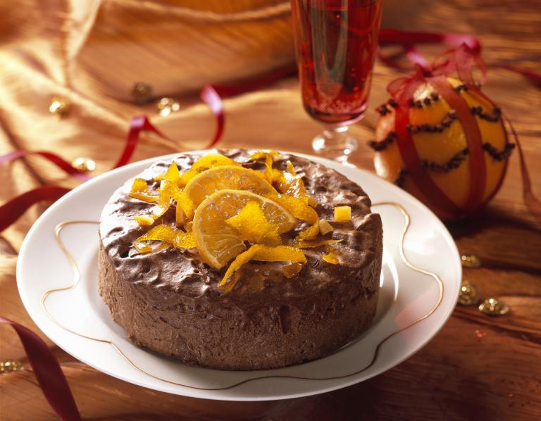 Fondant au chocolat aux eclats d'orange et de nougat Fondant au chocolat aux eclats d'orange et de nougat