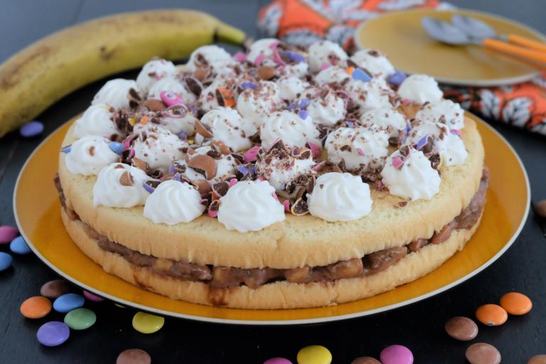 Gâteau banane chantilly Smarties Gâteau banane chantilly Smarties
