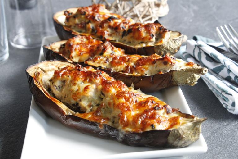 Aubergines farcies poulet mozzarella Aubergines farcies poulet mozzarella
