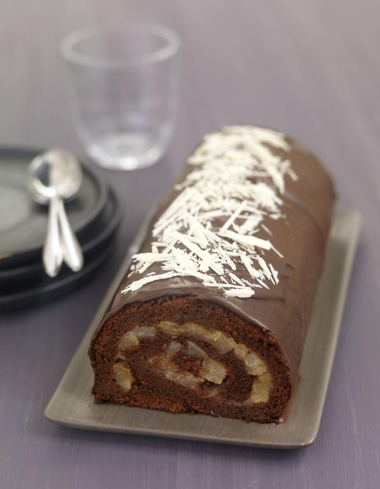 Gâteau roulé au chocolat et glaçage à la vanille - Je Cuisine