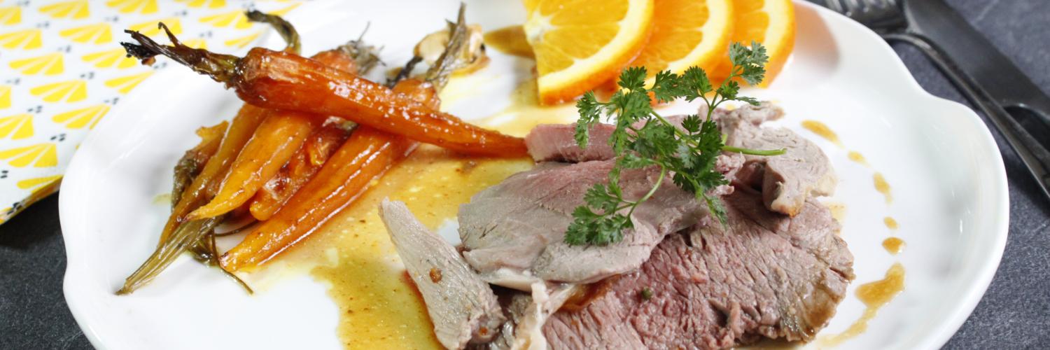 Gigot d'agneau carottes confites à l'orange Gigot d'agneau carottes confites à l'orange