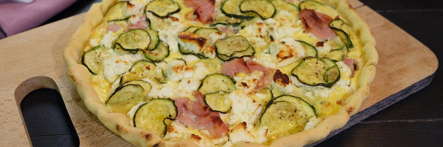 Quiche bacon, courgette, feta Quiche bacon, courgette, feta