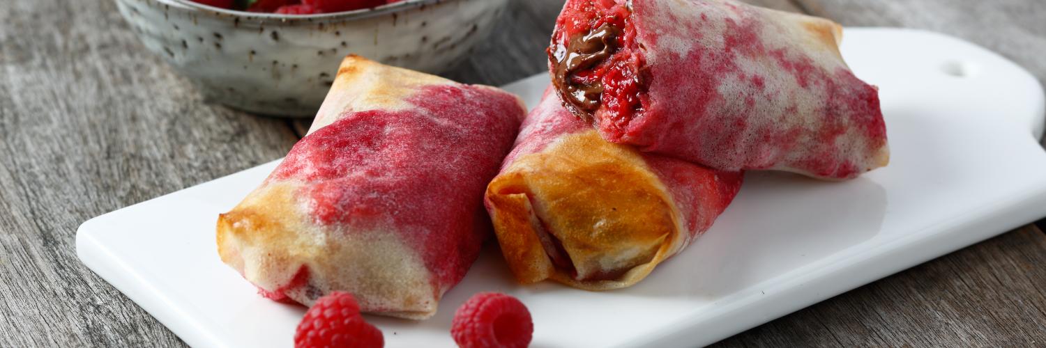 Nems au chocolat au lait et fruits rouges Nems au chocolat au lait et fruits rouges