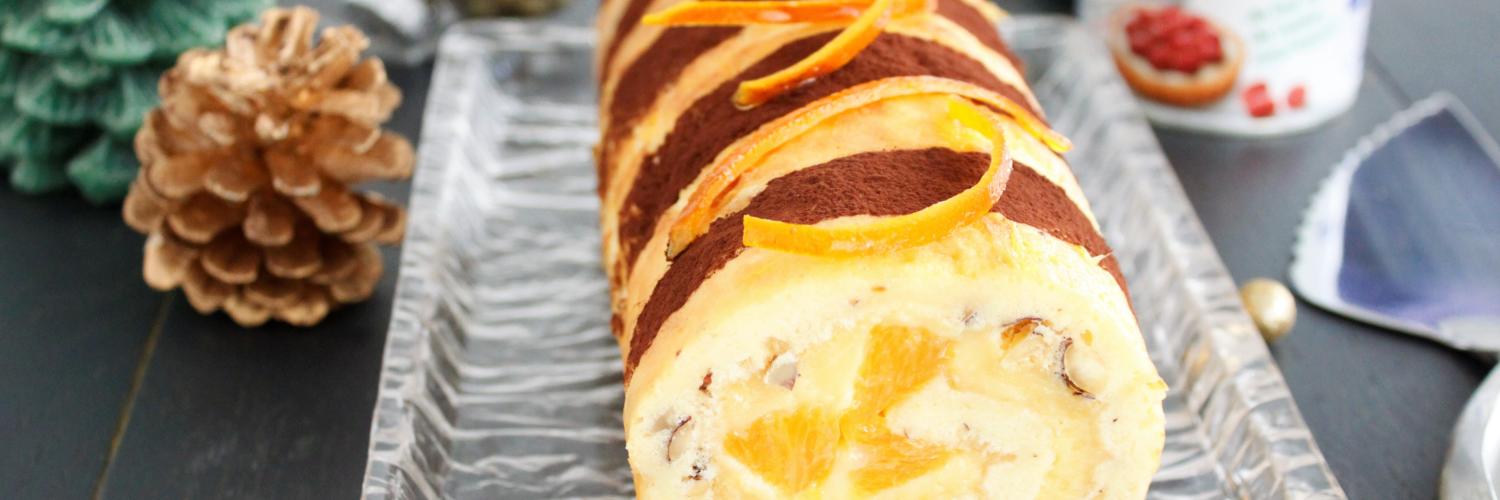 Bûche crème à l'orange et cacao Bûche crème à l'orange et cacao