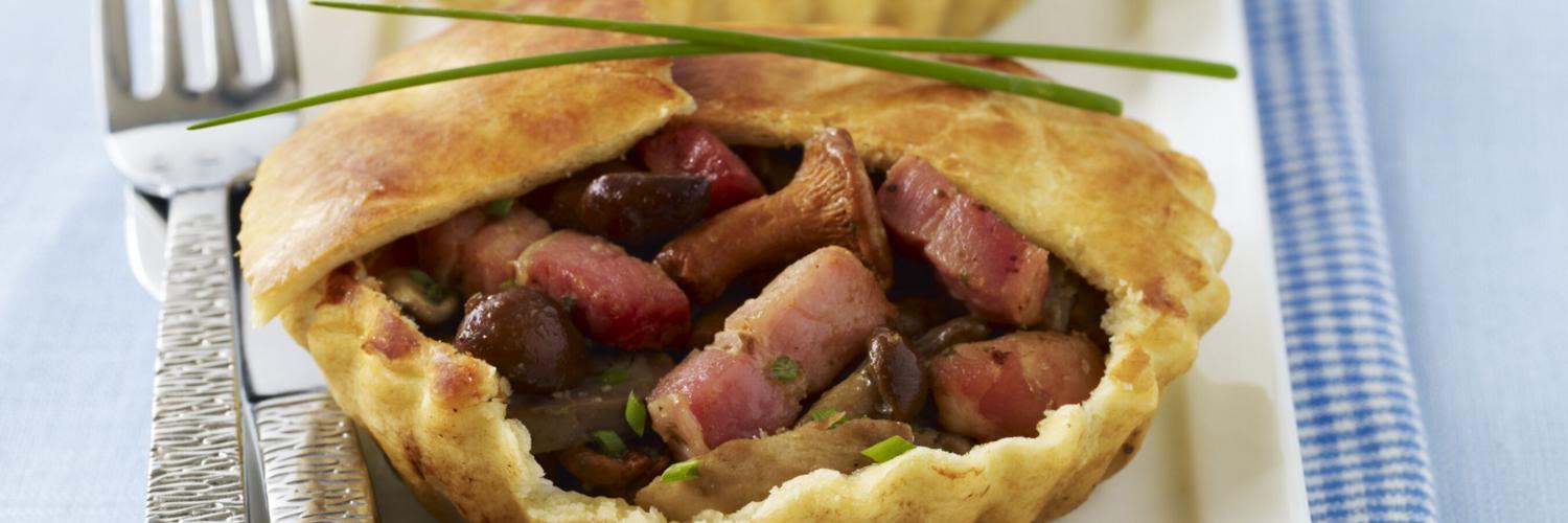 Tourtines aux champignons et lardons Tourtines aux champignons et lardons
