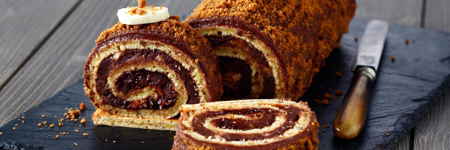 Roulé banane spéculoos et chocolat au lait Roulé banane spéculoos et chocolat au lait