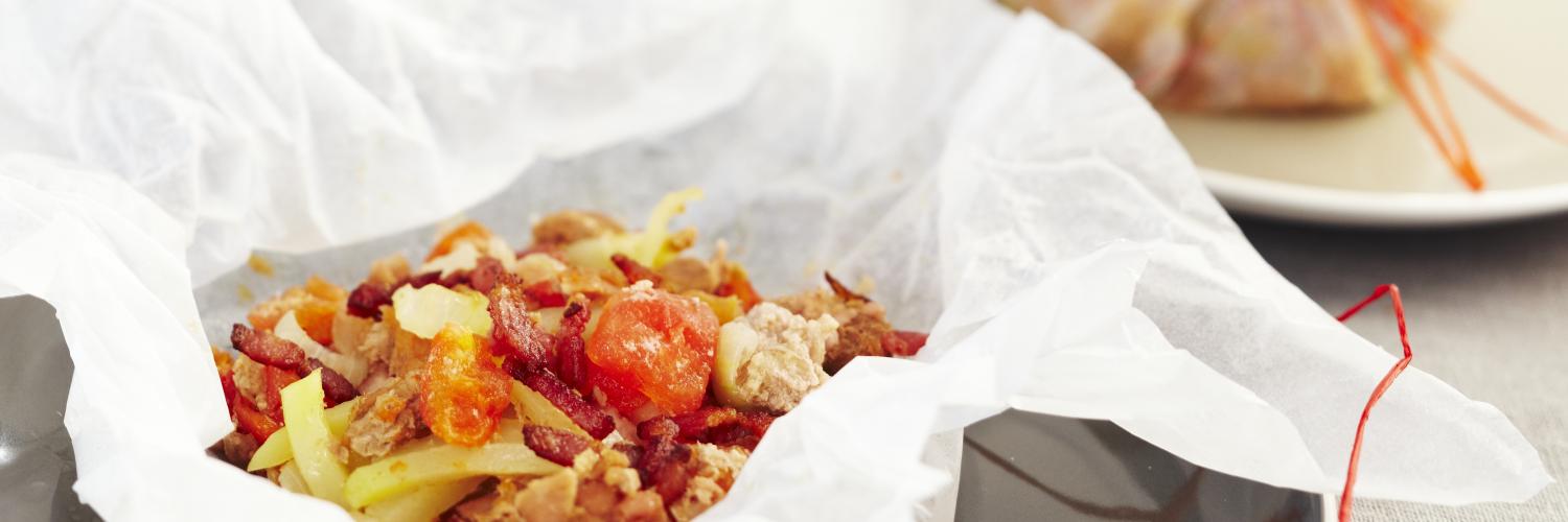 Papillote de thon à la tomate Papillote de thon à la tomate
