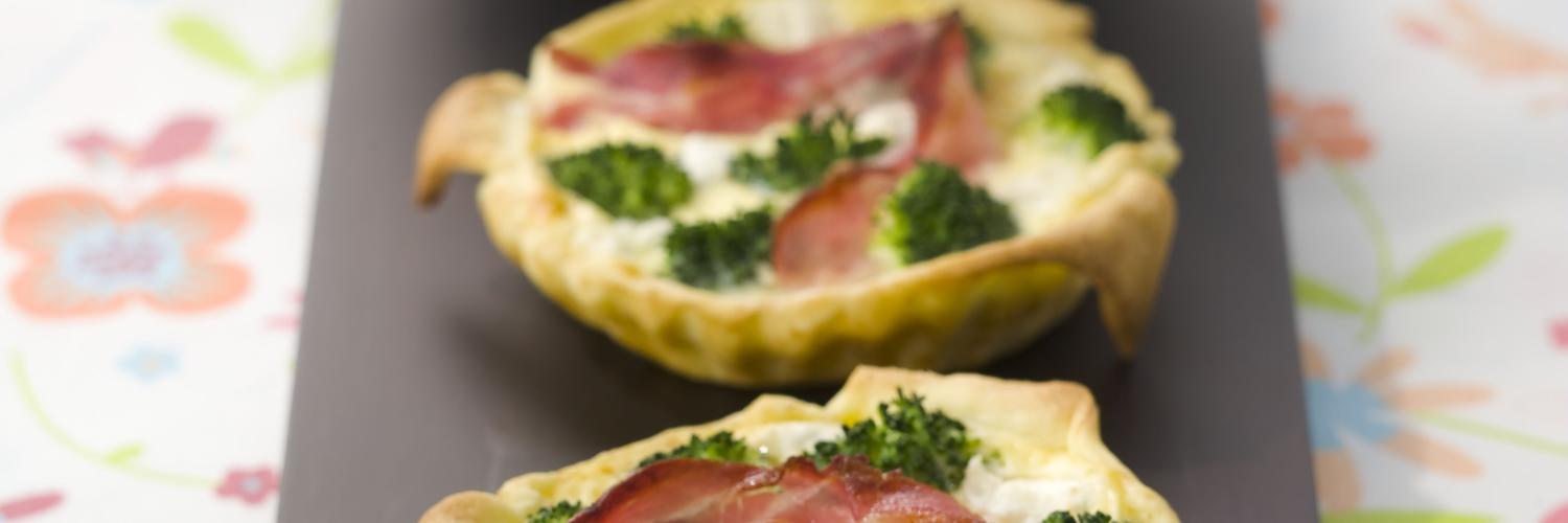 Tartelettes au chevre frais et poitrine Tartelettes au chevre frais et poitrine