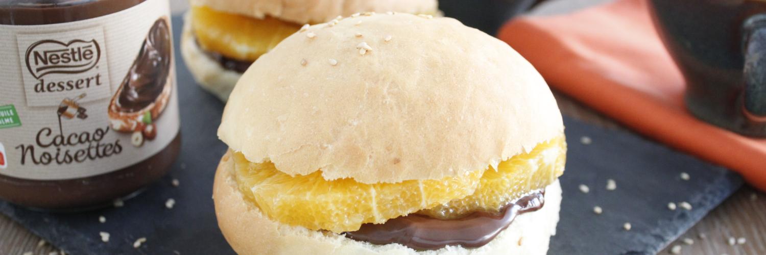 Burger sucré orange pâte à tartiner Burger sucré orange pâte à tartiner