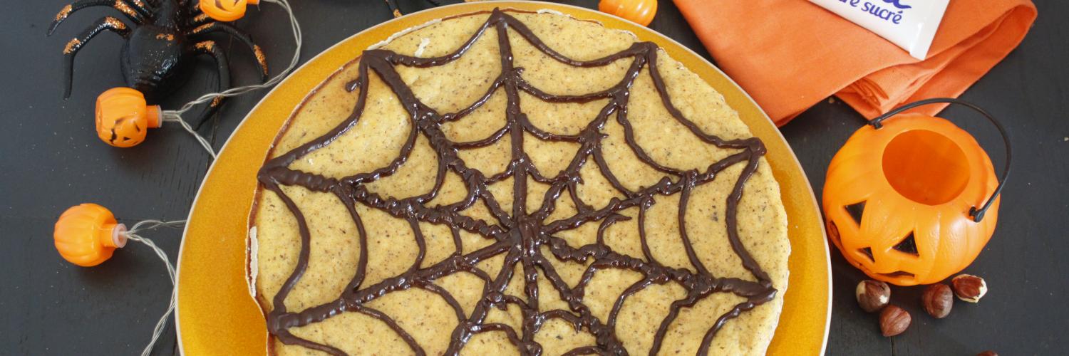 Gâteau moelleux potiron noisettes d'halloween au lait concentré Gâteau moelleux potiron noisettes d'halloween au lait concentré