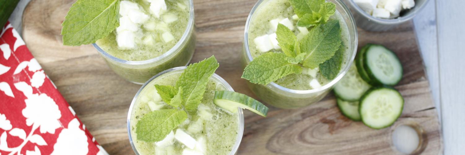 Smoothie concombre feta menthe Smoothie concombre feta menthe