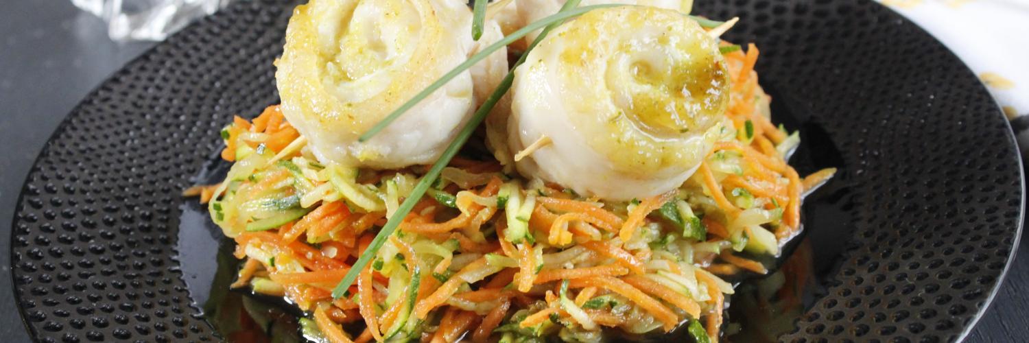 Rouleaux de sole et fondue de légumes Rouleaux de sole et fondue de légumes