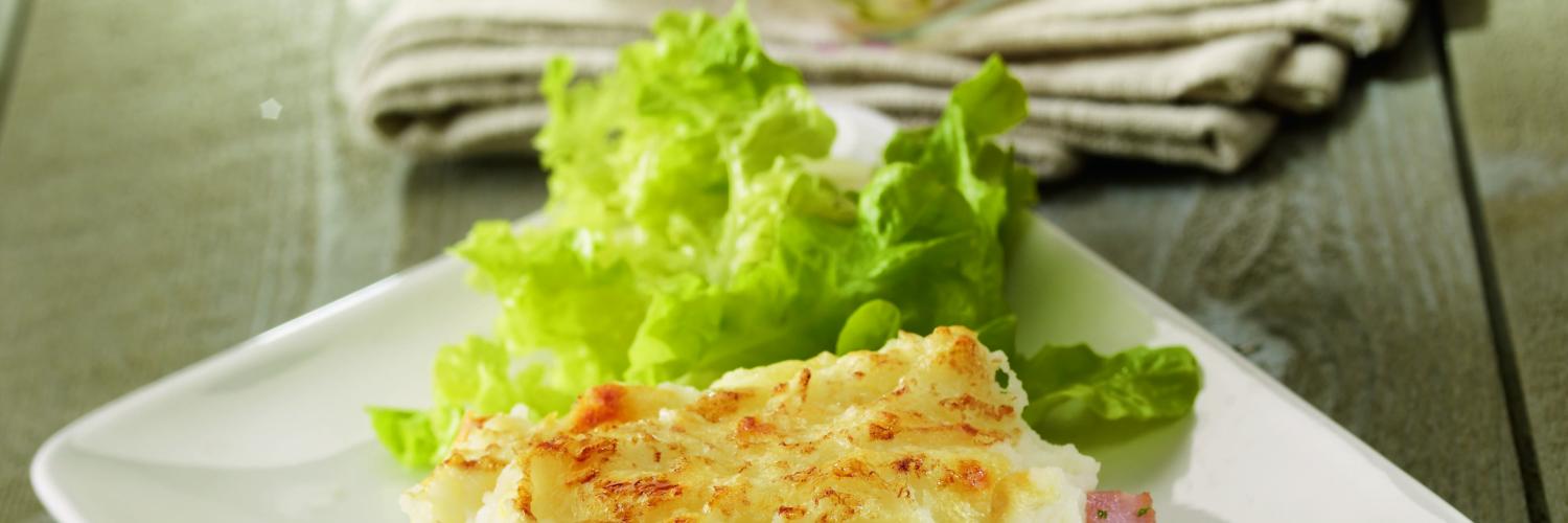 Parmentier de dés de jambon et oignons Parmentier de dés de jambon et oignons
