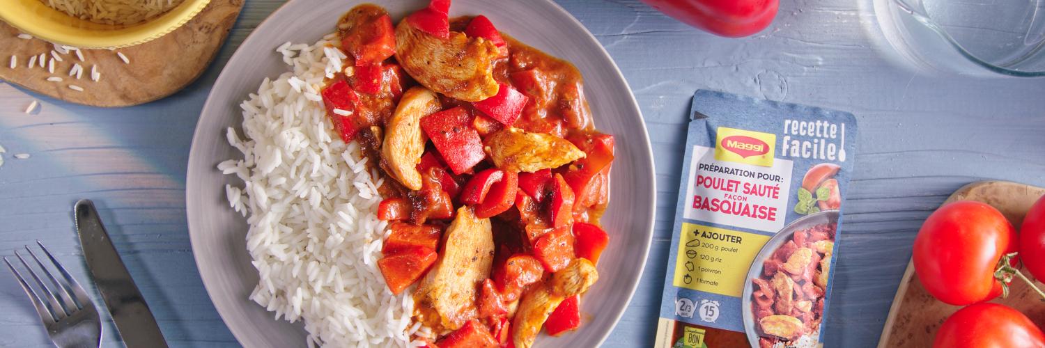 Maggi Recette Facile! Poulet sauté façon basquaise Maggi Recette Facile! Poulet sauté façon basquaise