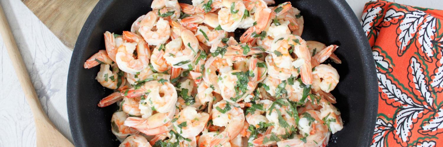 Crevettes crémeuse sauce ail persil Crevettes crémeuse sauce ail persil