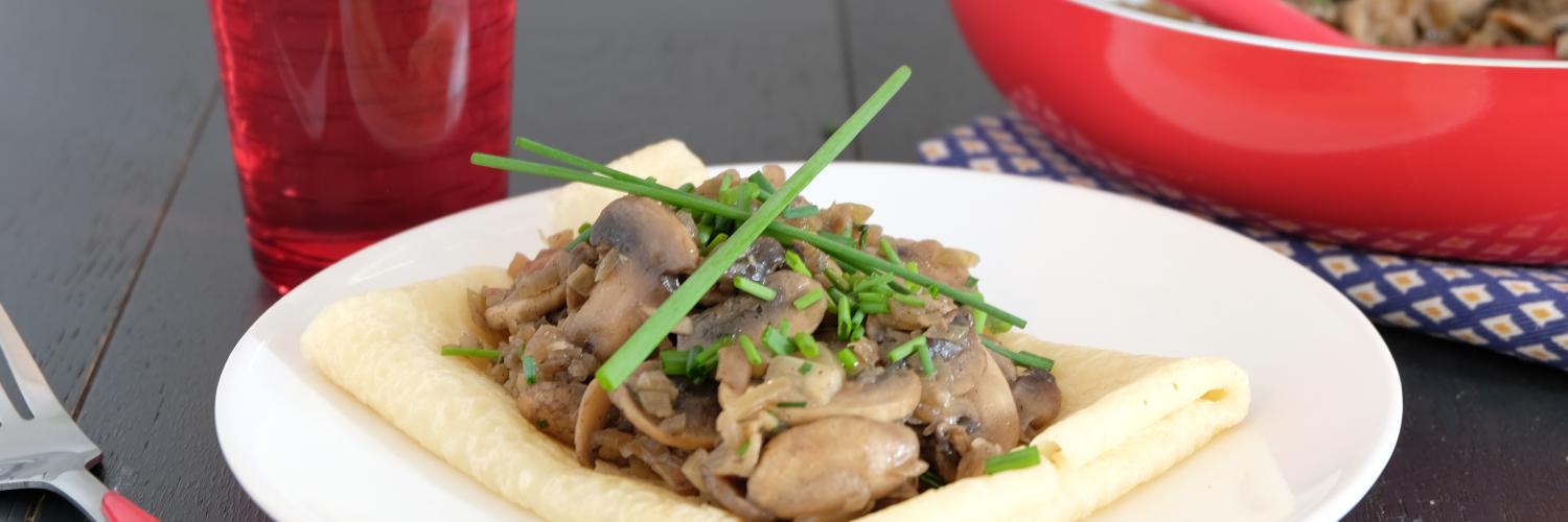 Crêpes salées vegan aux champignons Crêpes salées vegan aux champignons