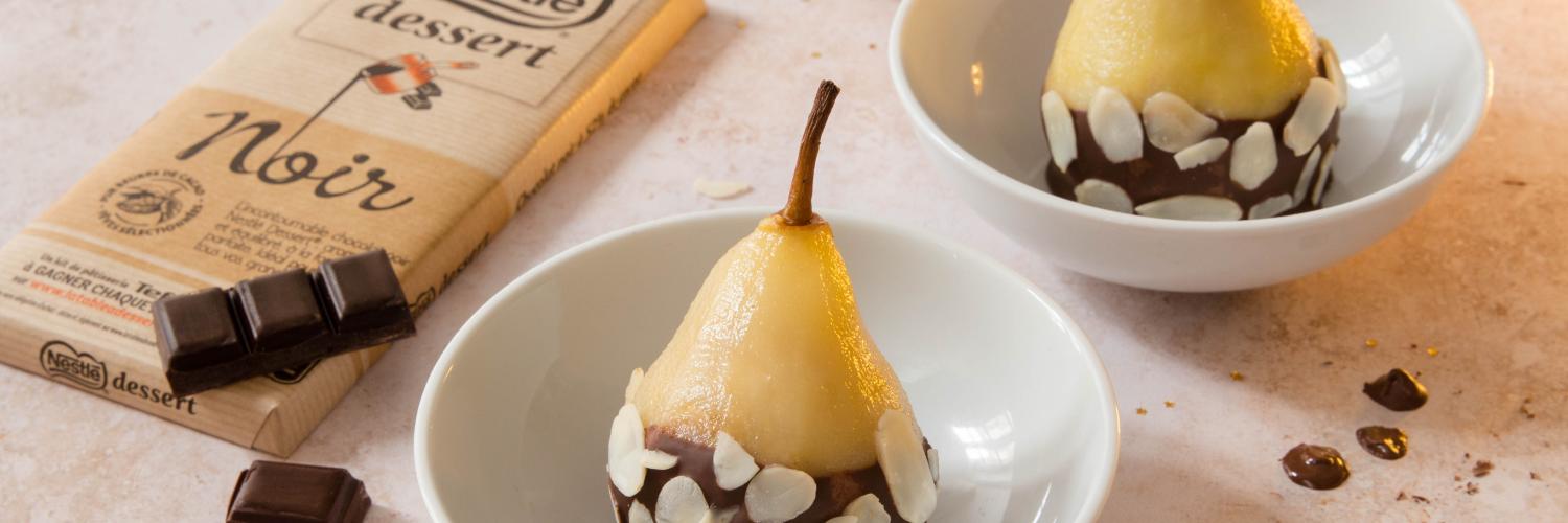 Poires enrobées chocolat Poires enrobées chocolat