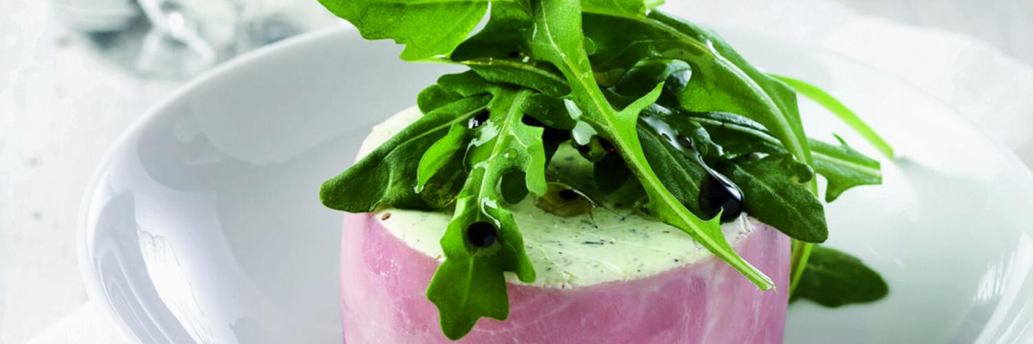 Jambon et panna cotta à la courgette Jambon et panna cotta à la courgette