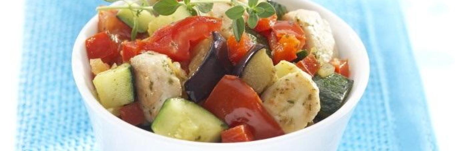 Ratatouille aux dés de poulet Ratatouille aux dés de poulet