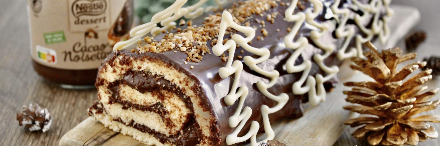 Bûche de Noël à la pâte à tartiner Nestlé Dessert Bûche de Noël à la pâte à tartiner Nestlé Dessert