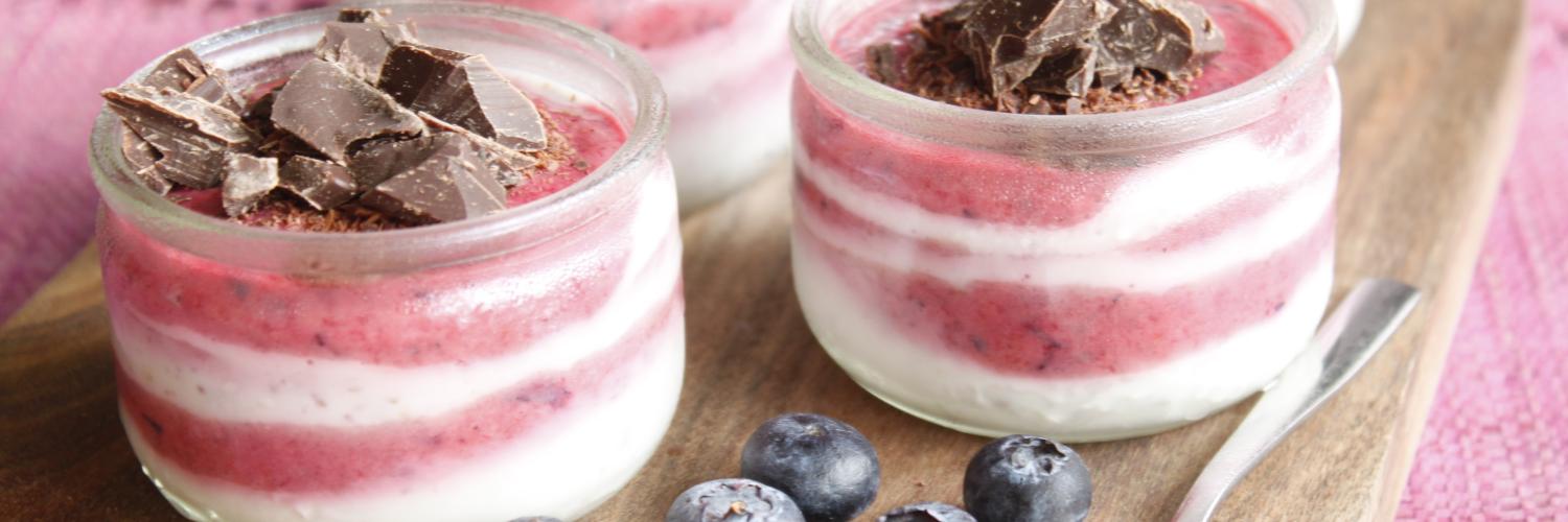 Frozen yogurt myrtilles framboises et chocolat noir Frozen yogurt myrtilles framboises et chocolat noir