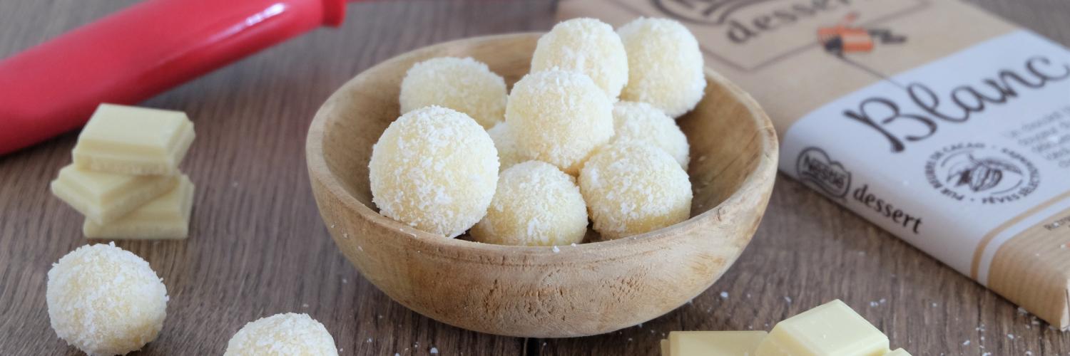 Truffes de chocolat blanc et coco Truffes de chocolat blanc et coco