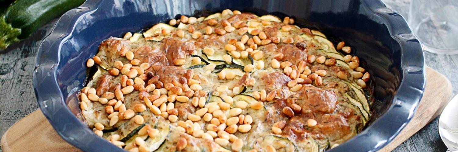 Gratin de courgettes aux pignons Gratin de courgettes aux pignons
