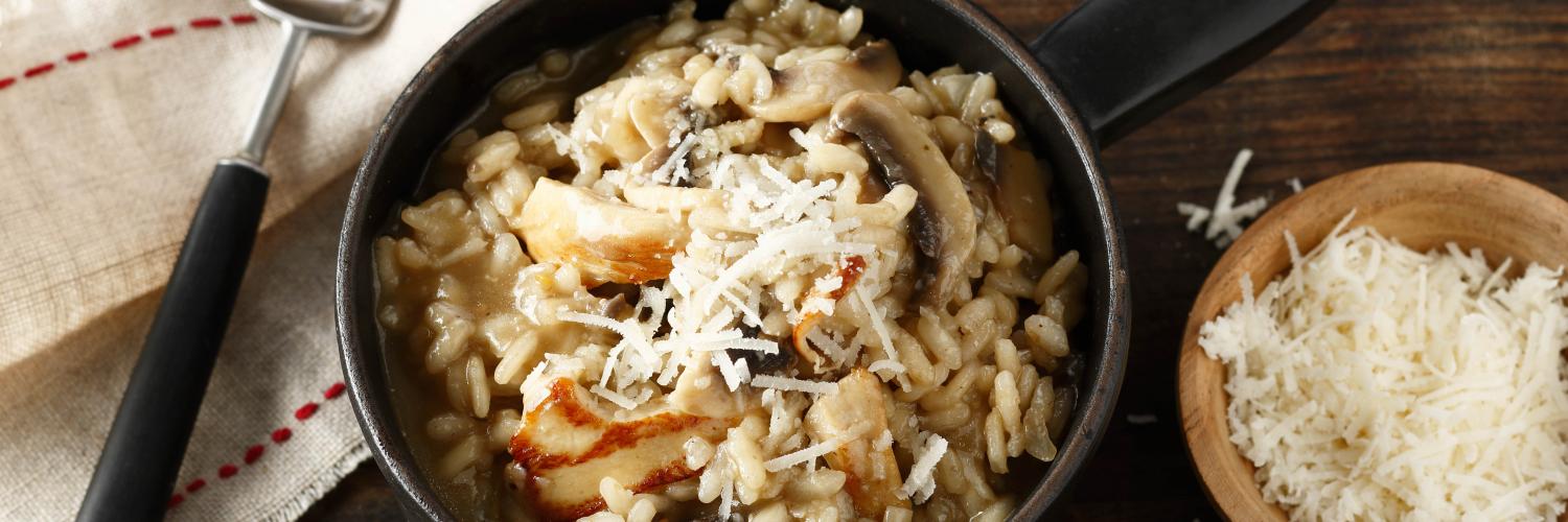 Risotto aux champignons de Paris et poulet Risotto aux champignons de Paris et poulet